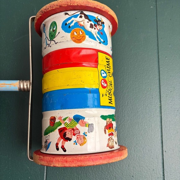 Vintage 1950 Fisher-Price Musical Chime roller toy with nursery rhymes - Picture 12 of 13